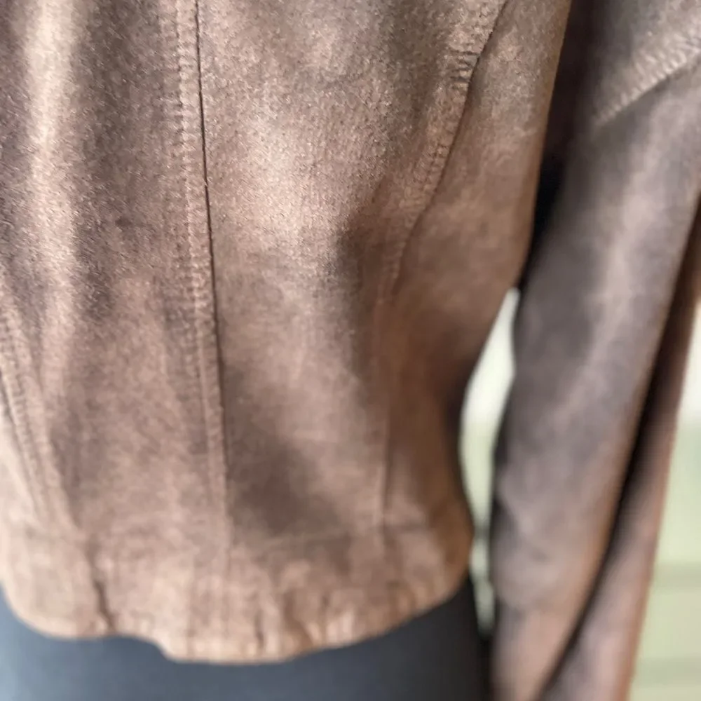 Brown leather and fur Collar Jacket - Picture 6 of 11